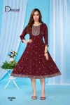 Vitara By Deecee Roman Glass Embroidery Anarkali Kurtis

